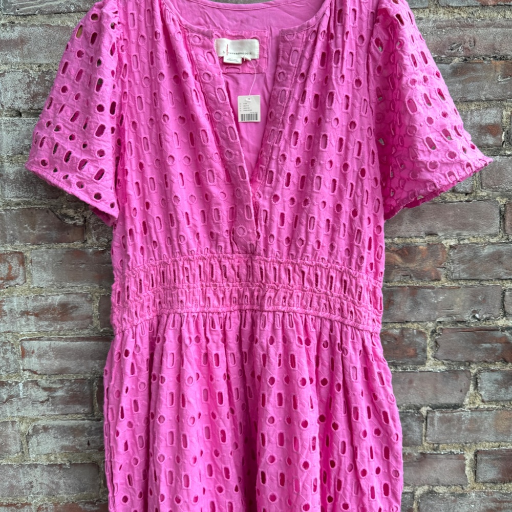 NWT Anthropologie Somerset Maxi Dress Eyelet Edition PINK - Picture 4 of 10